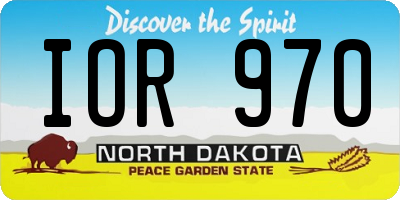 ND license plate IOR970