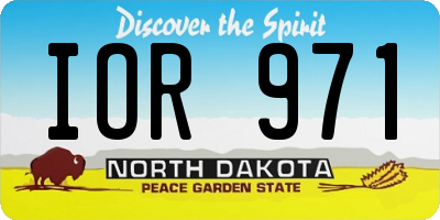 ND license plate IOR971