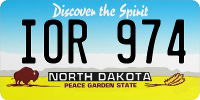 ND license plate IOR974