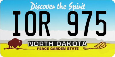 ND license plate IOR975