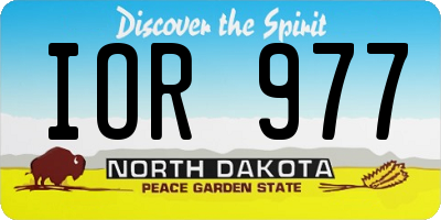 ND license plate IOR977
