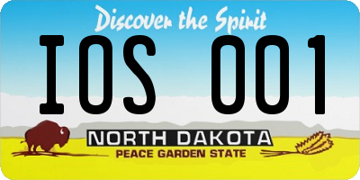 ND license plate IOS001