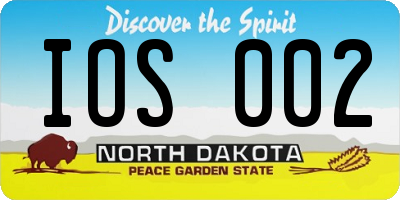 ND license plate IOS002