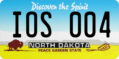 ND license plate IOS004