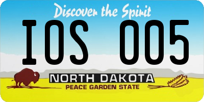 ND license plate IOS005