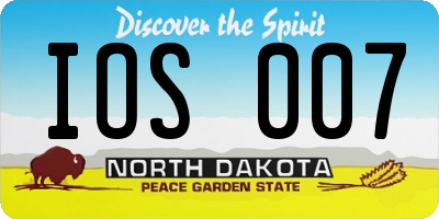 ND license plate IOS007