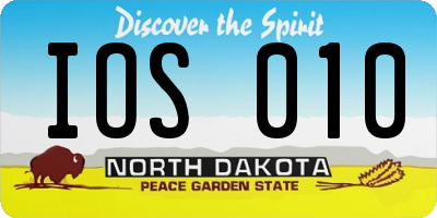 ND license plate IOS010