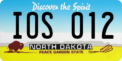 ND license plate IOS012