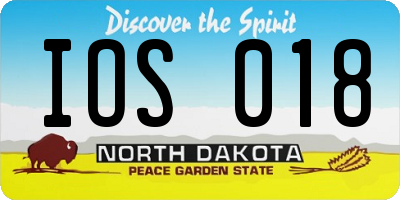 ND license plate IOS018