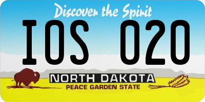 ND license plate IOS020