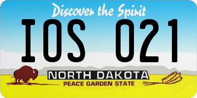 ND license plate IOS021