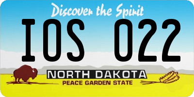 ND license plate IOS022