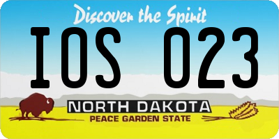 ND license plate IOS023