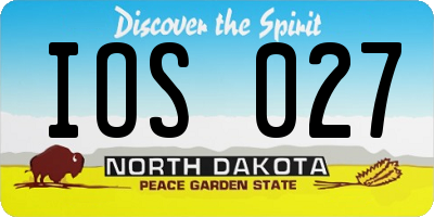 ND license plate IOS027