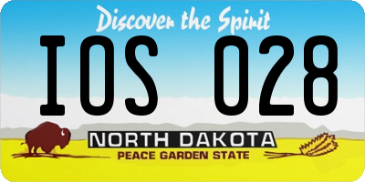ND license plate IOS028
