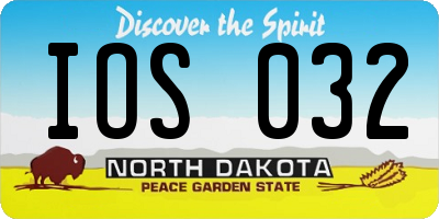 ND license plate IOS032