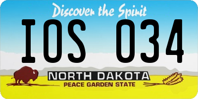 ND license plate IOS034