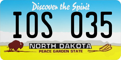 ND license plate IOS035