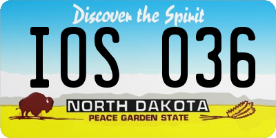 ND license plate IOS036