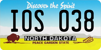 ND license plate IOS038