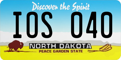 ND license plate IOS040