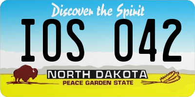 ND license plate IOS042