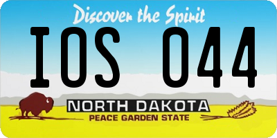 ND license plate IOS044