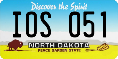 ND license plate IOS051