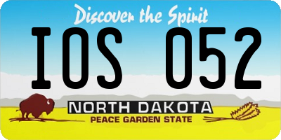 ND license plate IOS052