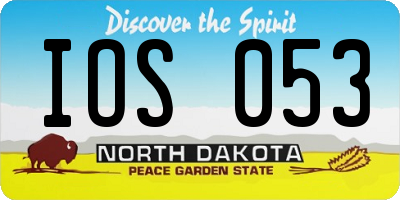 ND license plate IOS053