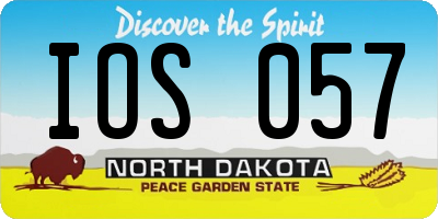 ND license plate IOS057