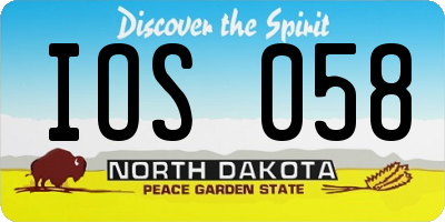 ND license plate IOS058