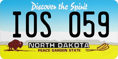 ND license plate IOS059
