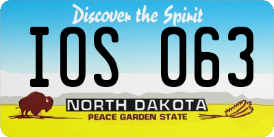 ND license plate IOS063