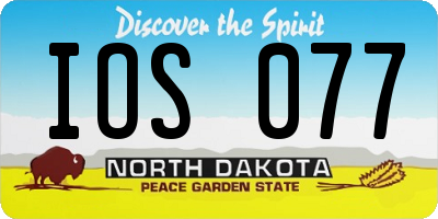 ND license plate IOS077