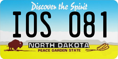 ND license plate IOS081