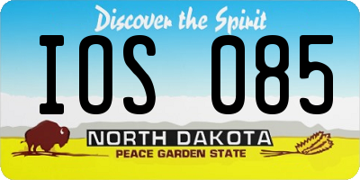 ND license plate IOS085