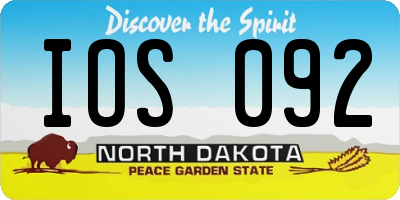 ND license plate IOS092
