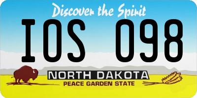 ND license plate IOS098