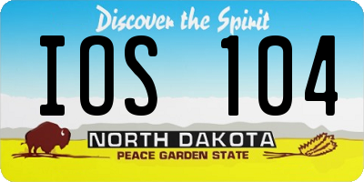 ND license plate IOS104