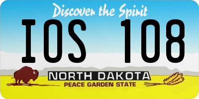 ND license plate IOS108