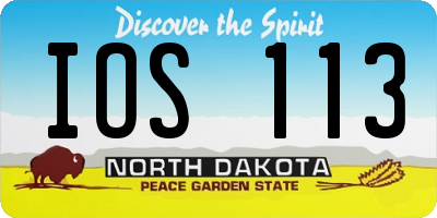 ND license plate IOS113