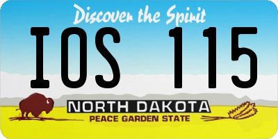 ND license plate IOS115