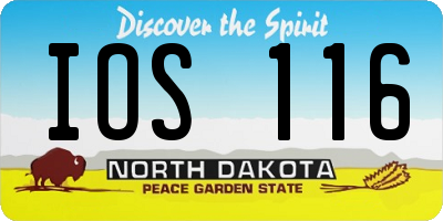 ND license plate IOS116