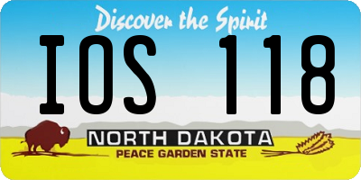 ND license plate IOS118