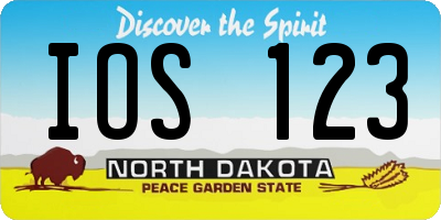 ND license plate IOS123