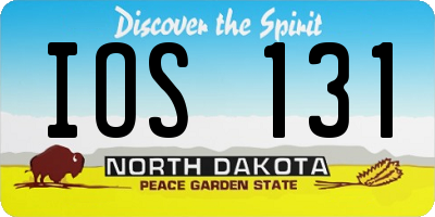 ND license plate IOS131
