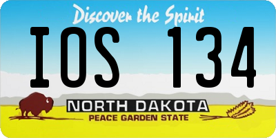 ND license plate IOS134