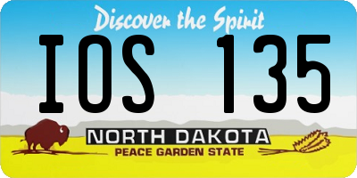 ND license plate IOS135