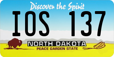 ND license plate IOS137